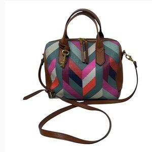 Fossil satchel bag with removable strap